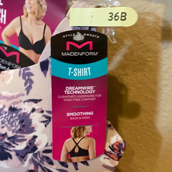 💥 SALE NWT T-Shirt No Poke No Pinch Floral Bra - Picture 7 of 7